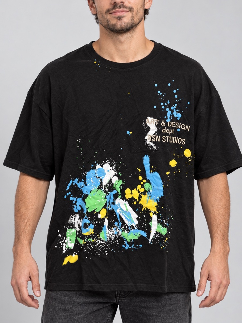 Reason Art & Design RSN Studios Paint Splatter T-Shirt Men’s XL Black